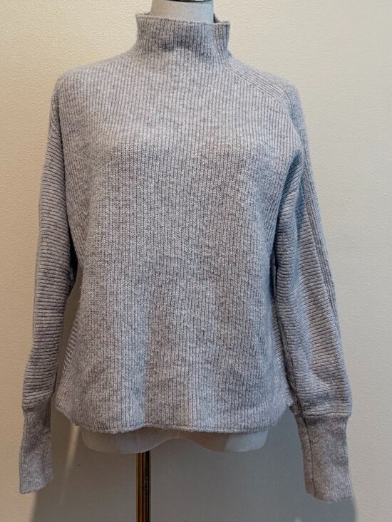 Marled by Reunited Clothing Sweaters - Marled by Reunited Gray Knit Cowl Turtleneck Sweater Medium